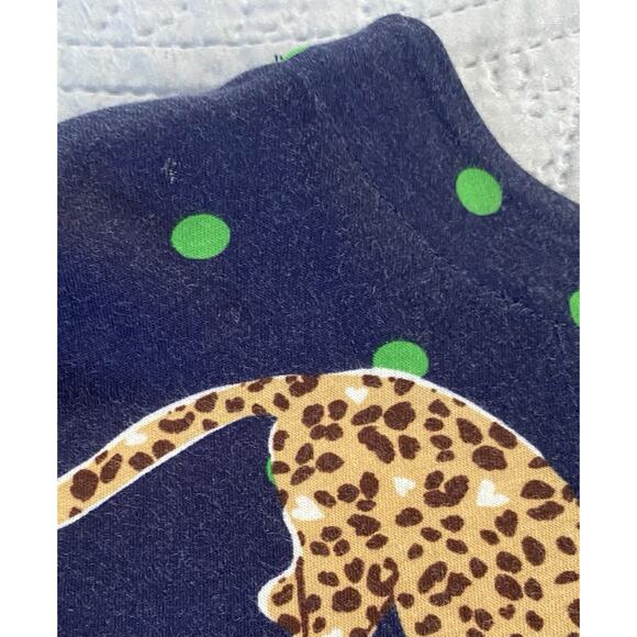 Maeve Sz L Navy Blue Big Cat Leopard Graphic Round Bottom Top-READ - Picture 4 of 11
